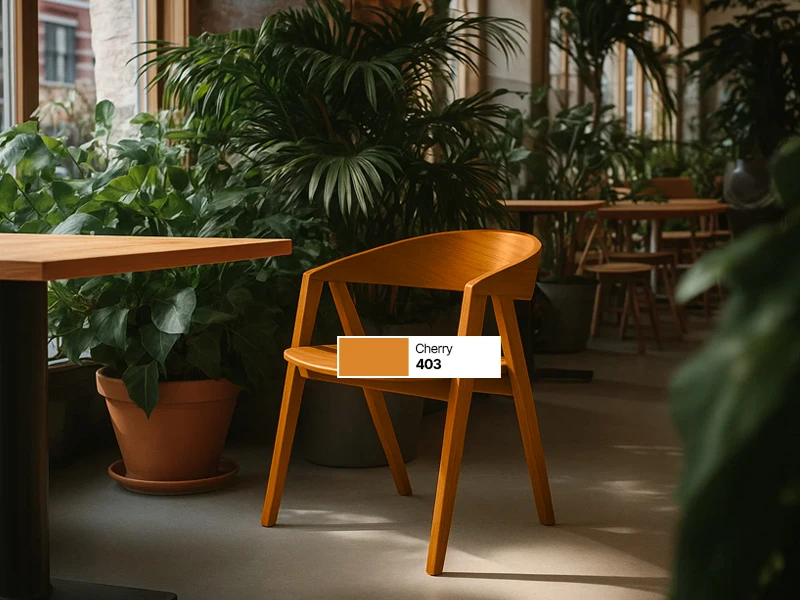 Kursi kayu gaya scandinavian untuk interior cafe